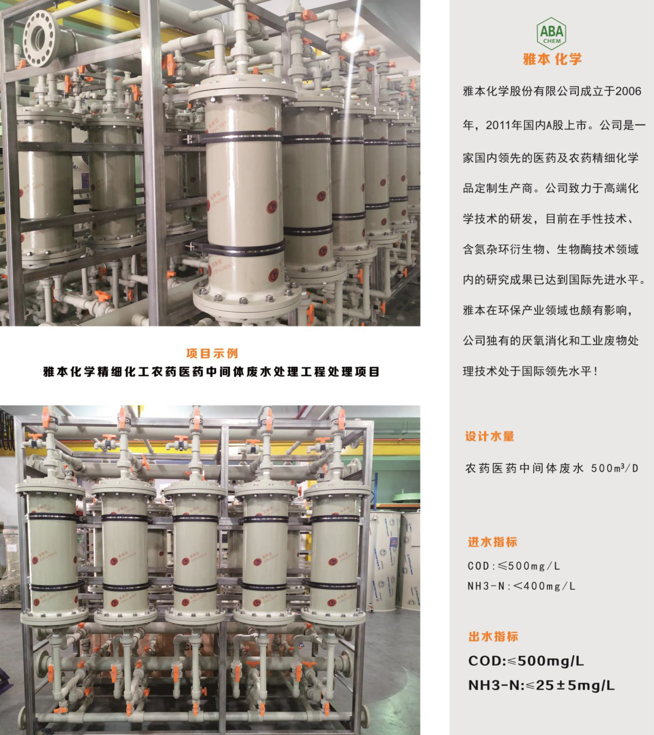 雅本化學(xué)精細化工廢水處理工程